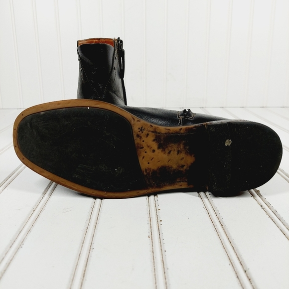 Franco Sarto Mobi Black Leather Zip Up Ankle Booties K180 - Picture 8 of 13